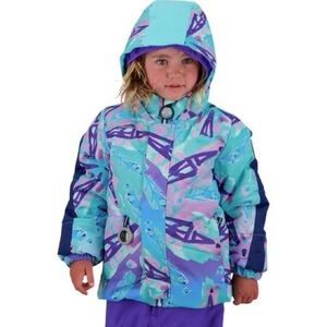 Obermeyer Camber I-Grow Ski Snow Winter Jacket Pastel Printed Compass Charm 3T